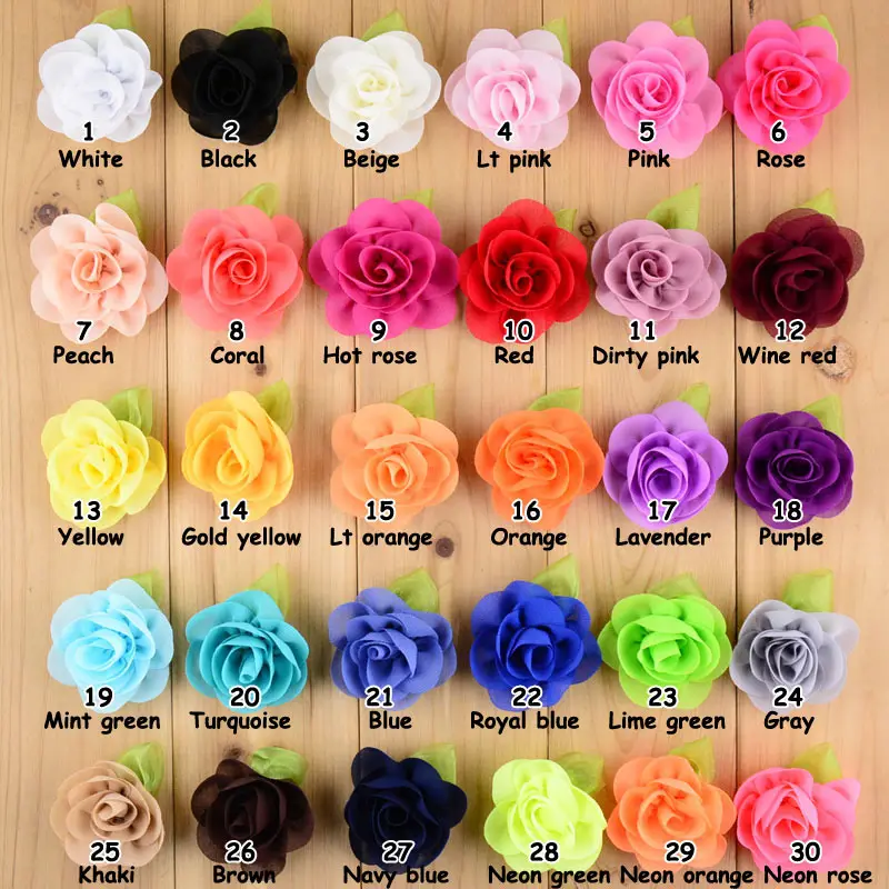 Felt Leaf Flowers With Safe Clips Baby Girls Hairpins Cute chiffon Fabric Rose Flowers for Children Hair Accessories