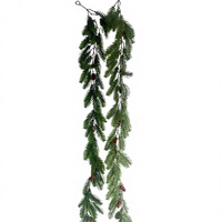Guirlande de feuilles de pin de 180 cm, plante suspendue d'intérieur, décoration européenne, feuilles de cyprès artificielles, couronne de mariage ou de Noël avec des cônes de pin