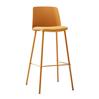 Chaise de bar simple style italien, tabouret haut avec dossier pour KTV et loisirs, chaise de comptoir nordique en plastique pour la maison, style Instagram