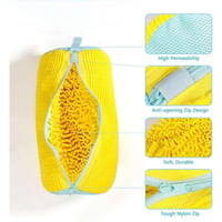 Sac à linge de protection avec sac de machine à laver les chaussures durable intérieur riche en peluches pour tous les types de chaussures