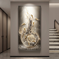 Lampe murale LED luxueuse à motif neuf poissons, éclairage abstrait pour couloir, entrée, hall, escalier, passage, décoration intérieure, vente en gros