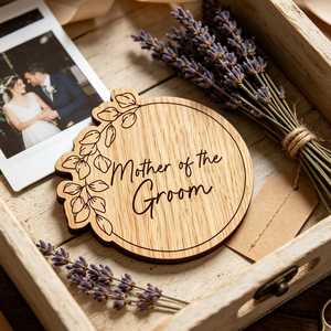 Custom Name Laser Engraved Wooden Coaster Personalized Handmade Durable Lightweight Keepsake Gift Wedding Favor Bridal <b>Shower</b> - Product Image 6