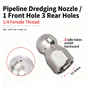 فوهة تنظيف المجاري من الفولاذ المقاوم للصدأ، طقم فوهات نفث المجاري، فوهة تنظيف صحية - Product Image 2