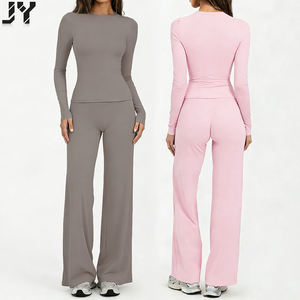 Joyyoung 2026 Nuovi Arrivi Abbigliamento da <span class=keywords><strong>Palestra</strong></span>, Completo Sportivo da <span class=keywords><strong>Donna</strong></span> in 2 Pezzi, Tuta Personalizzata per Fitness ed Esercizio, Set Yoga - Product Image 1