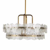 Lustre de plafond en verre transparent à 4 lumières de 35 pouces