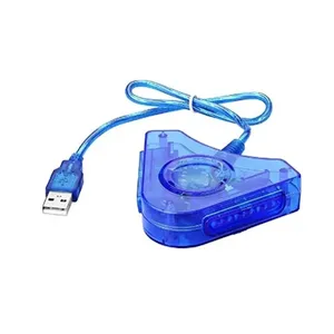 Adaptor USB segitiga Port ganda untuk PS2 Gamepad ke PS3 PC konverter pengontrol