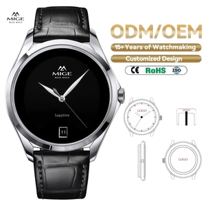 นาฬิกาข้อมือผู้ชายดีไซน์มินิมอล หน้าปัดออนิกซ์สีดำ ขนาด 40 มม. ผลิตแบบ OEM ระดับไฮเอนด์ หรูหรา ตัวเรือนสแตนเลสสตีล 316L  กลไกควอตซ์ Miyota สำหรับนักธุรกิจ - Product Image 1