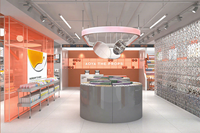 10-YHeS-A01 Marque MZI – Présentoirs de magasin K-beauty écologiques et durables avec bandes lumineuses LED – Décoration de boutique personnalisable