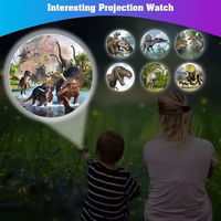 Nouvelle montre à projection de motifs de dinosaures 3D lumineux pour enfants, lampe torche, cadeaux de Noël, montre numérique pour enfants, lampe torche