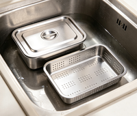 Moderne 60*40 Rectangle En Acier Inoxydable 304/201 Perforé Plateau Usine En Gros Profond En Métal Plateau Maison Hôtel Plats De Cuisson Casseroles