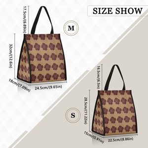 Simple Style Hawaii Portable Lunch Insulated Bag Brown Hau Flower Custom Print Reusable Insulated Tote Lunch Bag with Logo - Product Image 4