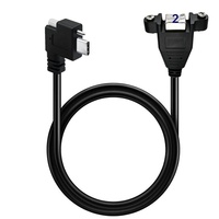 Extension USB 3.0 Type-C mâle vers B femelle, blindée, à double vis, à angle droit, avec conducteur en cuivre, pour montage sur panneau PVC, pour PC industriel