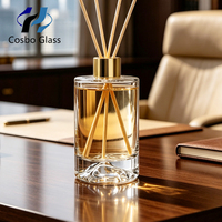Conteneur d'aromathérapie en verre transparent de qualité supérieure OEM ODM, emballage personnalisé pour parfums d'intérieur, flacon diffuseur de luxe en verre