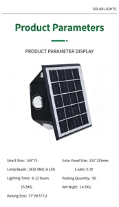 High quality IP65 waterproof decorative wall lamp garden <b>fence</b> wall mounted LED solar light <b>fence</b> dimmable ABS material outdoor - Product Image 2