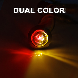 Luci Laterali a LED Bicolore Rosso-Ambra 12v 24v 3/4\" <span class=keywords><strong>per</strong></span> Camion, Rimorchi e Altri Accessori <span class=keywords><strong>per</strong></span> Illuminazione Auto - Product Image 3