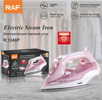 Fer à vapeur RAF 2400W 350ml avec semelle en céramique, vapeur verticale pour l'entretien des vêtements à domicile