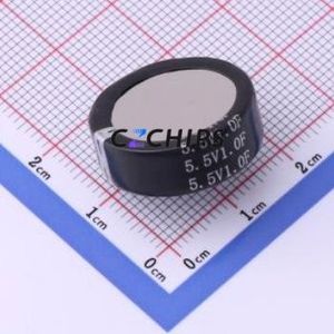 Supercondensateur FH5R5C105T, composant traversant (THT), P=5mm, condensateur 1F -20%~+80% 5.5V 1000h@70 - Product Image 1