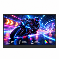 Moniteur portable tactile 16 pouces OEM 1920x1200 FHD Plus IPS 300 nits avec double USB-C et HDMI pour édition vidéo et travail de conception sur ordinateur portable