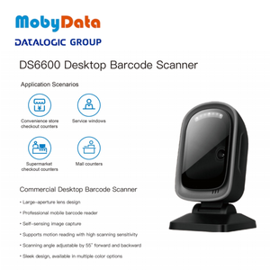 Lecteur de code QR automatique mains libres Mobydata DS6600, scanner de code-barres de bureau omnidirectionnel 2D filaire USB - Product Image 5