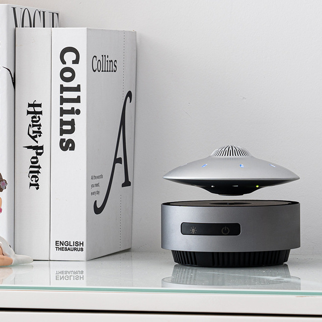 MQ HCNT Magnetic Levitation UFO Wireless Audio Speaker Desktop Decor Gift Floating Speaker RGB Light Portable