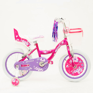 Bicicleta Infantil de Acero Rosa para Niñas, 12, 16 y 20 Pulgadas, con Canasta y Caja Trasera, Venta al Por Mayor - Product Image 2