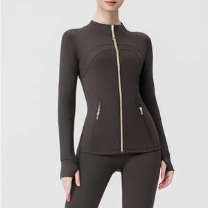 Magazzino Estero USA: Set Yoga da Donna alla Moda, Slim Fit, Traspirante, con Zip Integrale, Giacca Yoga a Maniche Lunghe per Fitness - Product Image 5