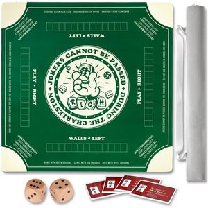 Juego de Mahjong automático de viaje portátil, alfombrilla silenciosa antideslizante, incluye bolsa de almacenamiento, tarjetas de Mahjong verdes 2025, decoración de fiesta, hecho en stock - Product Image 1
