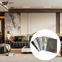 Panneau mural en PVC marbré 3D moderne, écologique, E0 UV, imperméable, ignifuge, pour la décoration intérieure de chambre, hôtel, villa, OEM