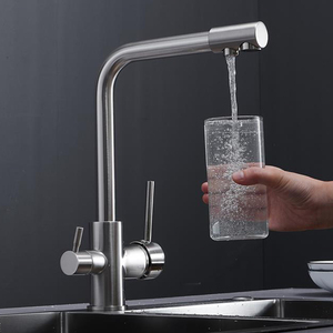 <span class=keywords><strong>Robinet</strong></span> de cuisine moderne à poignée unique en acier inoxydable avec <span class=keywords><strong>eau</strong></span> filtrée et mitigeur 3 voies - Product Image 5