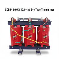 Transformateur de puissance sec triphasé 10 kV 80 kVA pour intérieur, sortie 400 V, Dyn11, classe F, transformateur en résine coulée SCB14 à haut rendement énergétique