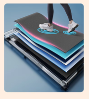 Tapis de marche mécanique compact et abordable avec écran LED et télécommande, pliable, pour fitness à domicile sous le bureau, moteur 2HP