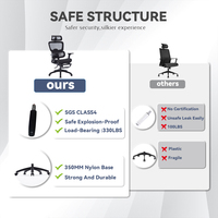 Chaise de bureau ergonomique avec accoudoirs 3D réglables, dossier en tissu maillé noir confortable et durable, et mécanisme de verrouillage inclinable