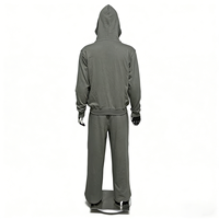 Conjunto Deportivo Casual de 2 Piezas para Hombre, Otoño, Sudadera con Capucha + Pantalones, Lavado Ácido, Parches Bordados