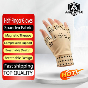 Gants de compression demi-doigts antidérapants à thérapie magnétique en coton et élasthanne durables pour le fitness, le cyclisme et les sports de plein air - Product Image 1