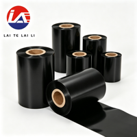 Pita PET Transfer Panas Hitam Berkualitas Tinggi 100mmx300m dari Pabrik LTLL, Laris untuk Printer Label dan Pencetakan Barcode