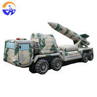 Modèle de Véhicule Militaire Gonflable Géant Personnalisé (Char, Missile) en Tissu Oxford, Durable, Facile à Installer, avec Ventilateur Intégré, pour Extérieur