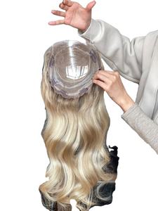 SHY 2024 superventas 100% Color de lujo europeo crudo para mujeres blancas 8*8 para encaje 130% densidad encaje completo Mini peluca parte libre - Product Image 6