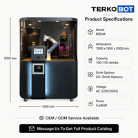 Machine à café robotisée TERKOBOT NOVA2, robot collaboratif à 6 axes, kiosque de vente automatique de café, café 24h sans personnel, équipement de café