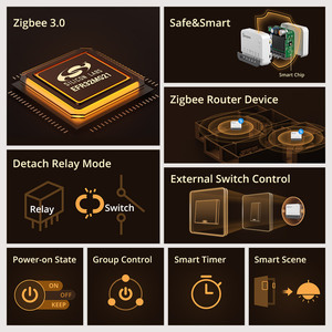 מתג חכם SONOFF ZBMINIR2 Extreme Zigbee 3.0 קטן במיוחד, מודול ממסר מיני, אפליקציית Ewelink, עובד עם Alexa ו-Google Home - Product Image 3