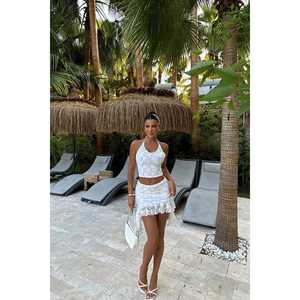 Conjunto de Bikini de Encaje WHITE DARREL, Traje de Baño con Elegantes Cordones - Product Image 3