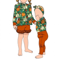 Coréen de haute qualité doux brossé lait soie 2 pièces mignon filles fermeture éclair vestes citrouille motif à manches longues bébé soeur à capuche ensemble