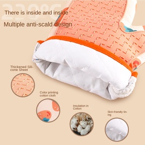 ถุงมือผ้าฝ้ายน่ารักมีฉนวนกันความร้อนแผ่นซิลิโคนกันความร้อนเตาอบและอบไมโครเวฟสำหรับใช้ในครัวขายส่ง - Product Image 2