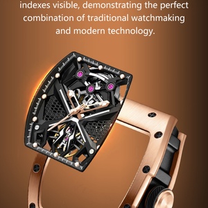 Relojes Hombre Mechanical Automatic Low MOQ Hollow Out Luxury Automatic Skeleton Barrel <b>Watch</b> for Men - Product Image 6