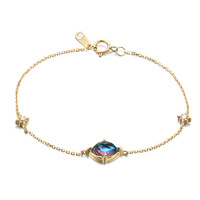 DEYIN, joyería al por mayor de alta calidad, hermosa pulsera, cadena de pulsera de oro macizo de 9K para mujer