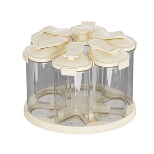 Rotatable Transparent Airtight Jar Set For Storing Grains Cereals Snacks Dried Goods Tea <b>Rice</b> Kitchen Food Storage <b>Container</b> - Product Image 5