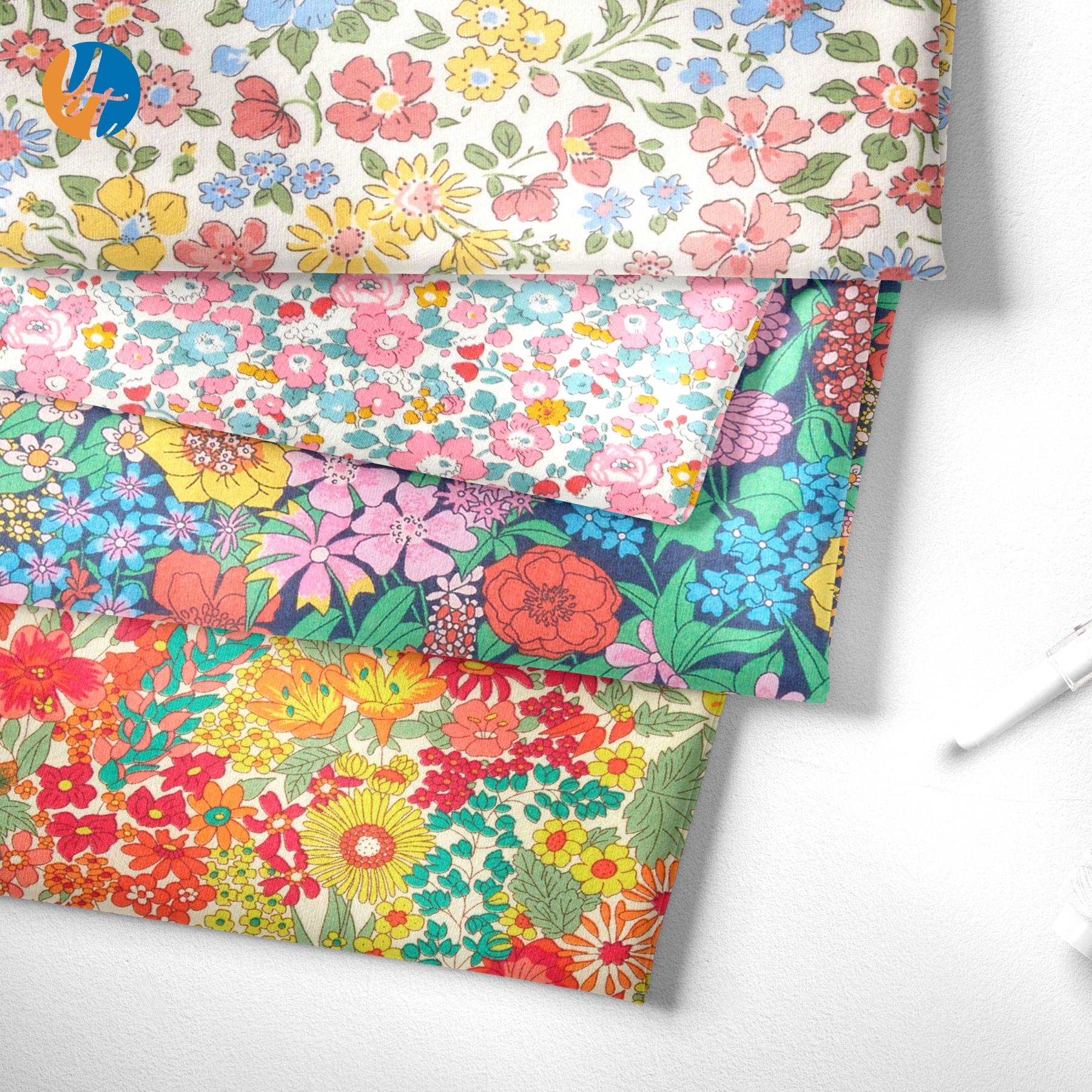 RTS Colorful 80s Free Plain Printed Cotton Fabric Textile Raw Material of London Fabric 100% Cotton for Women's Dresses