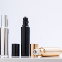 Haute qualité Or Argent UV Revêtement Rouleau Bouteille 10ml Roll On Bouteille Bouteille De Parfum En Verre Avec Boule En Acier Inoxydable