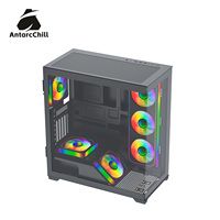 AntarcChill Black Full Tower Sea View Chassis Top Bottom Separation 360 Water Cooling E-ATX ATX MATX ITX