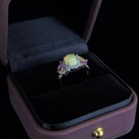 Bague en argent sterling 925 plaqué rhodium avec opale naturelle taille ovale, vente en gros d'usine, pour femme, cadeau, usage quotidien
