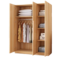 Armoire de chambre à coucher, meuble de rangement économique en bois massif pour appartement, chambre de location